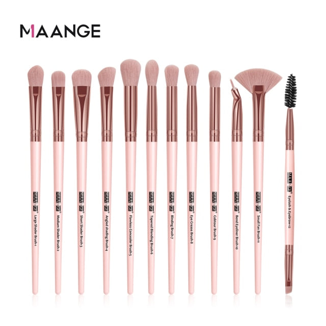 MAANGE Pro 3/5/12 Pcs Makeup Brushes Set Eyeshadow Eyeliner Eyelash Eyebrow Brush Beauty Make up Blending Tools Maquiagem - Allofbeauty