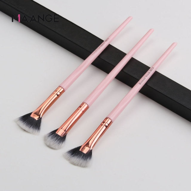MAANGE Pro 3/5/12 Pcs Makeup Brushes Set Eyeshadow Eyeliner Eyelash Eyebrow Brush Beauty Make up Blending Tools Maquiagem - Allofbeauty