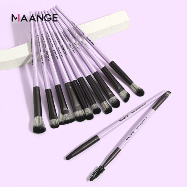 MAANGE Pro 3/5/12 Pcs Makeup Brushes Set Eyeshadow Eyeliner Eyelash Eyebrow Brush Beauty Make up Blending Tools Maquiagem - Allofbeauty